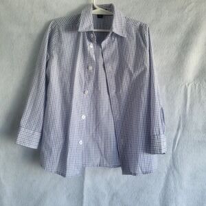 boys george size 4 white‎ plaid button down purple navy